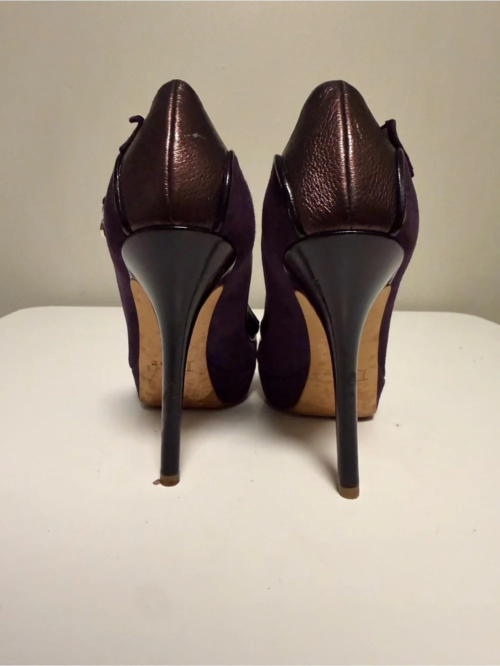 Christian Dior Suede Bow Accents Pumps Purple Metallic EU 37 US 7